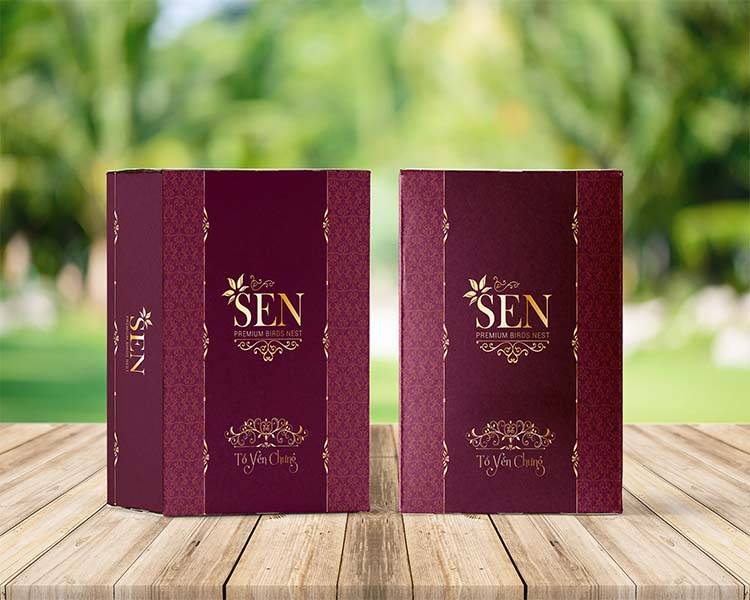 Mẫu thiết kế hộp tổ yến chưng của SEN Pearl & NEST.