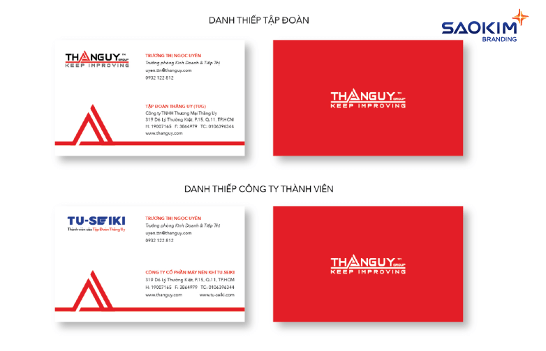 Thiết kế nhận diện thương hiệu Tập đoàn Thăng Uy - NameCard