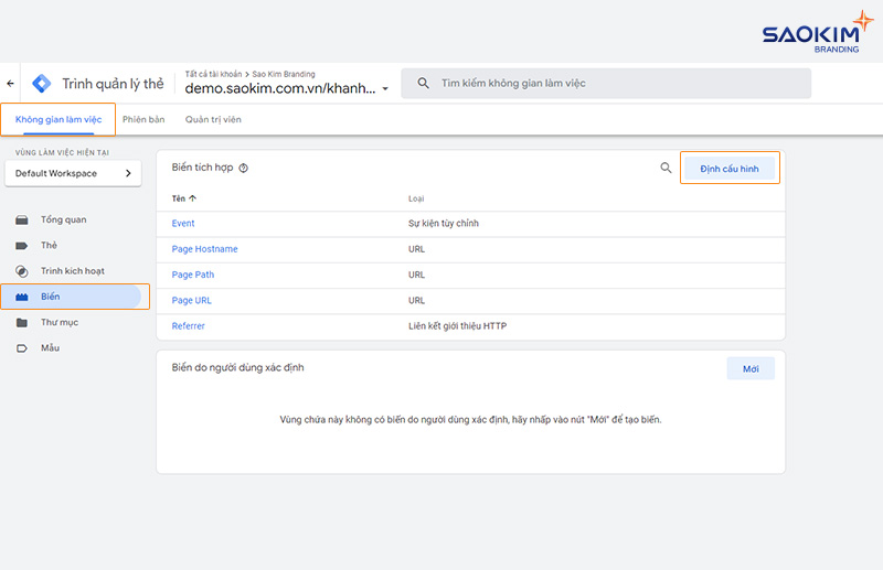 Bật biến cần thiết trên Google Tag Manager Bật biến cần thiết trên Google Tag Manager