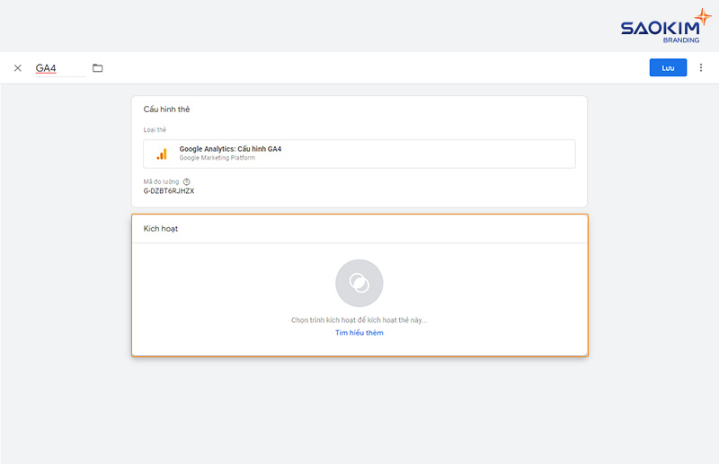 Liên kết với trình kích hoạt Cài đặt Google Analytics bằng Tag Manager - Liên kết với trình kích hoạt