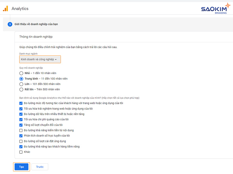 Giới thiệu thông tin doanh nghiệp Cài đặt tài khoản Google Analytics - Giới thiệu thông tin doanh nghiệp