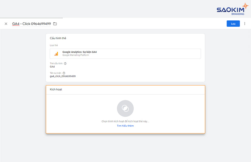 Liên kết với trình kích hoạt Cài đặt chuyển đổi click gọi điện bằng Google Tag Manager - Liên kết với trình kích hoạt