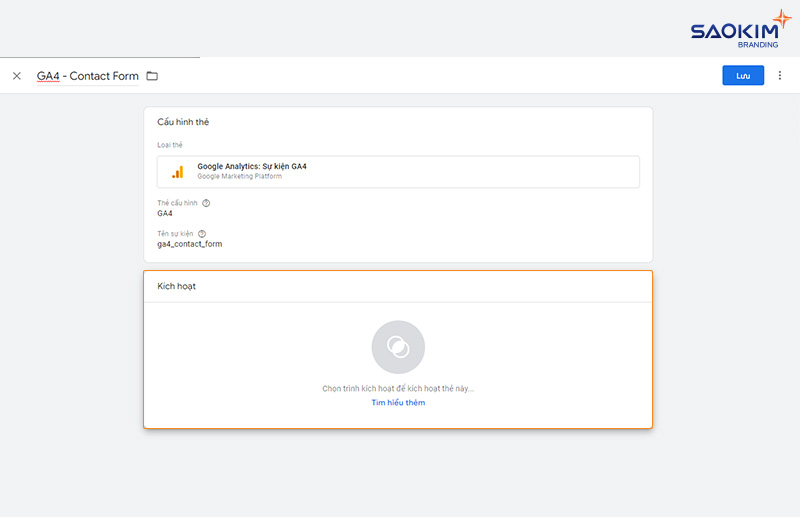 Liên kết với trình kích hoạt Cài đặt chuyển đổi điền Form bằng Google Tag Manager - Liên kết với trình kích hoạt