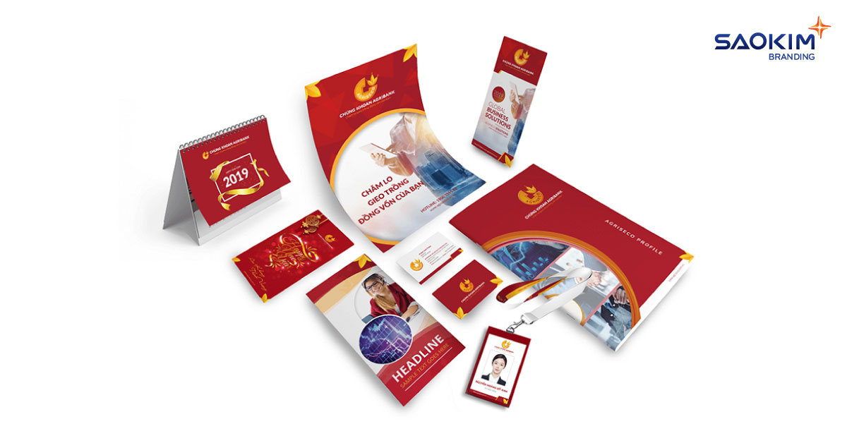 Hệ thống nhận diện thương hiệu nhất quán của Chứng khoán Agribank do Sao Kim thiết kế