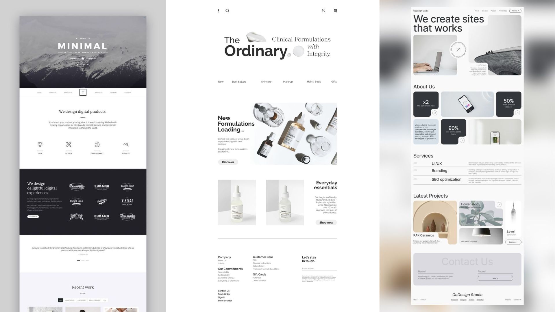 xu hướng thiết kế website tối giản và sạch